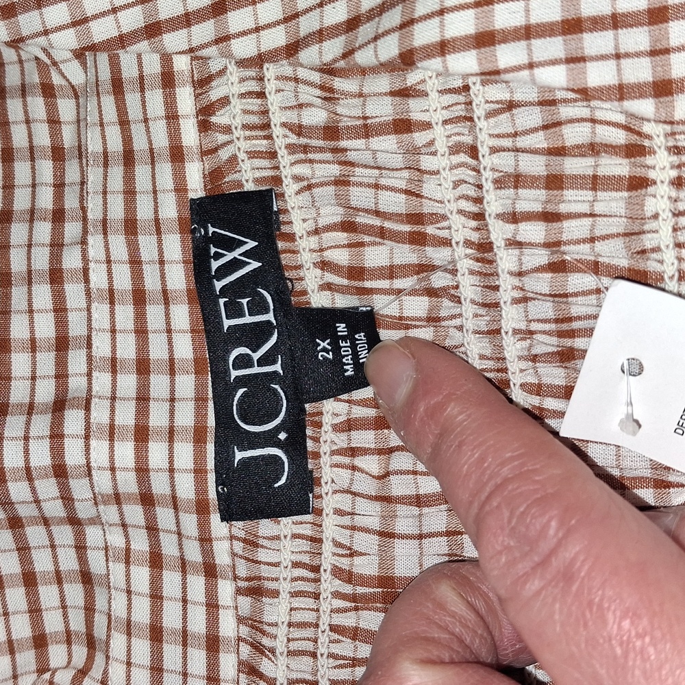 NWT J. Crew Brown And Cream Button Up Shirt - Picture 2 of 7